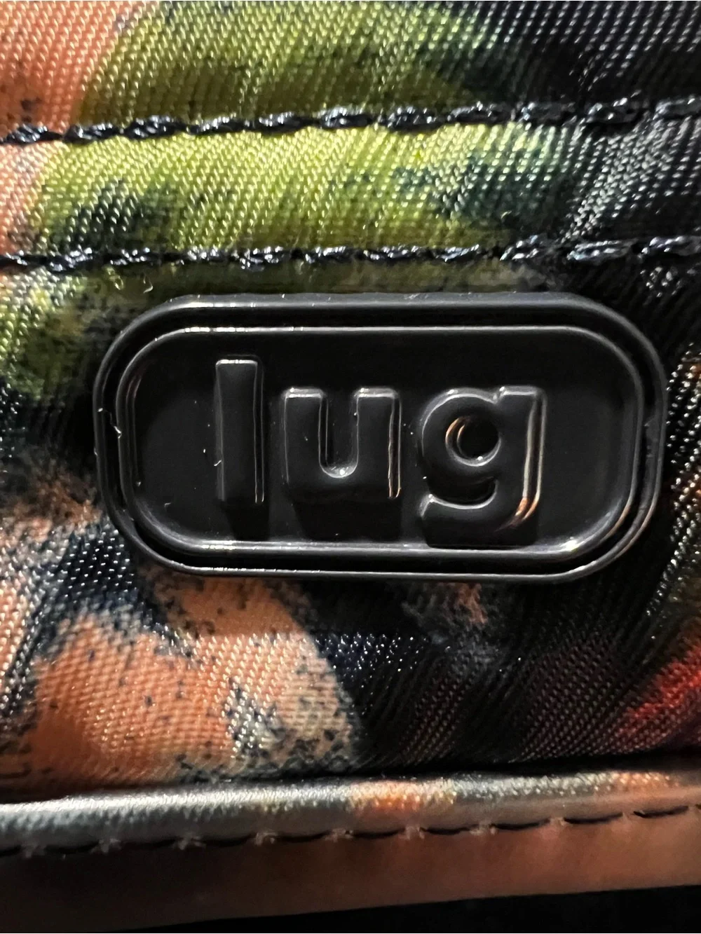lug Quilted Floral Cosmetic Pouchs (2)in Black with Orange, Purple and Green